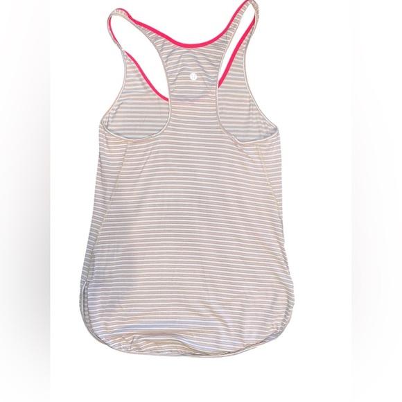 Lululemon Pink & White Stripe Tank Top – Size 4 - Picture 2 of 2